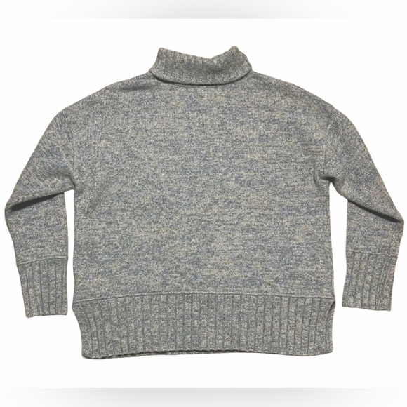 Charter Club Luxery 100% Cashmere Turtleneck Crop Sweater In Gray & Tan Sz M/L - Picture 2 of 13